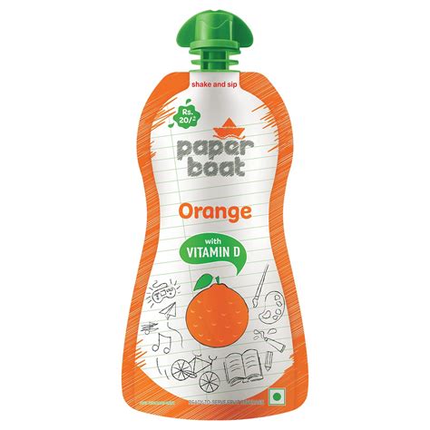 Paper Boat Orange Juice Enriched With Vitamin D No Added