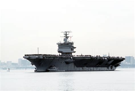 Port Bow View Of The Nuclear Powered Aircraft Carrier Uss Enterprise