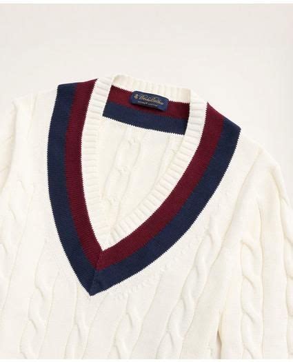 Supima Cotton Cable Tennis Sweater Tennis Sweater Supima Cotton