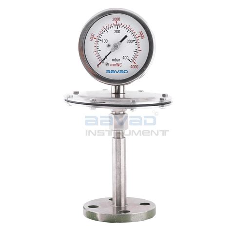 Inch Mm Diaphragm Sealed Pressure Gauge Mbar Dual Scale