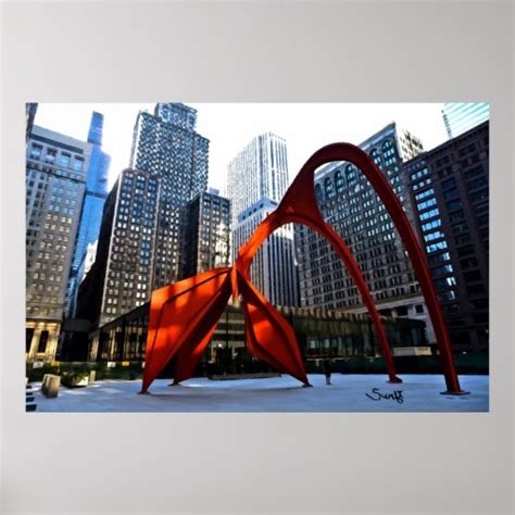 Chicago Flamingo Sculpture Poster | Zazzle