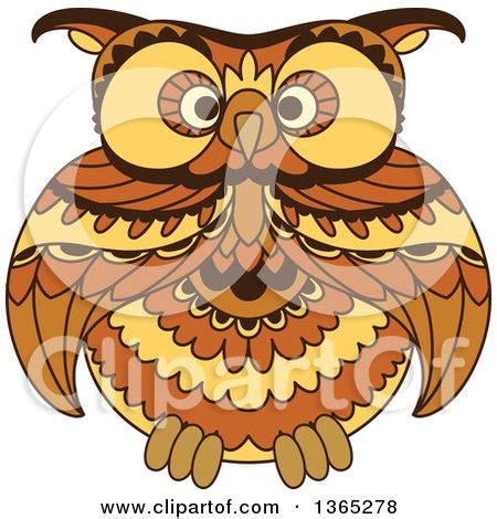 Clipart of a Brown Owl - Royalty Free Vector Illustration by Vector ...