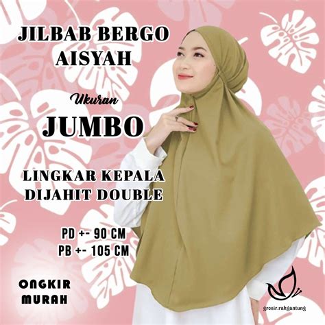 Jual Jilbab Bergo Tali Jumbo Aisyah Khimar Jumbo Jilbab Kimar Tali