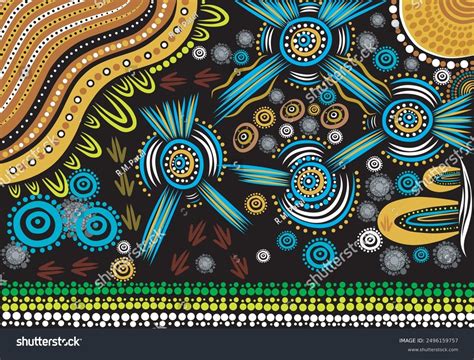 Aboriginal Art Vector Illustration Based On Stock Vector Royalty Free