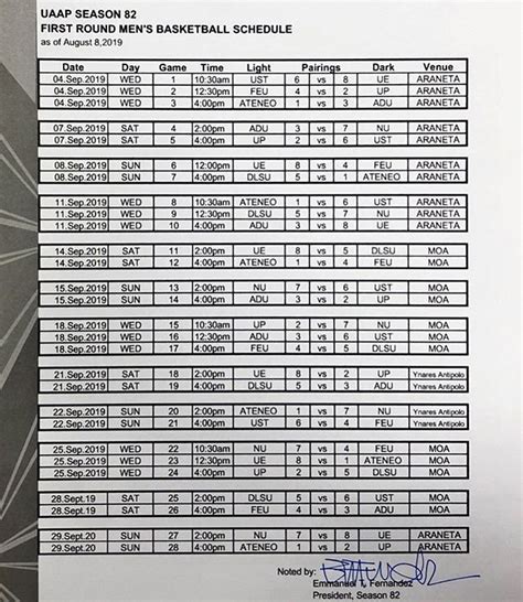 #UAAP82: Men's Basketball Schedule - Big Beez Buzz