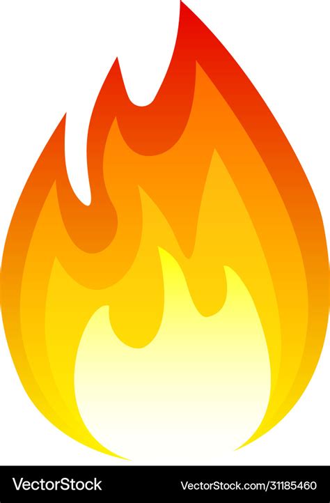 Burning Fire Icon Flame And Hot Heat Light Vector Image