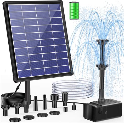 Amazon POPOSOAP Solar Fountain Pump For Bird Bath Built In 2400mAh