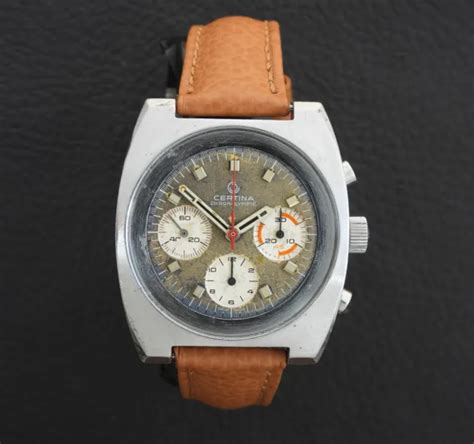 Vintage Certina Chronolympic Valjoux Chronograph Tropical Dial Ref