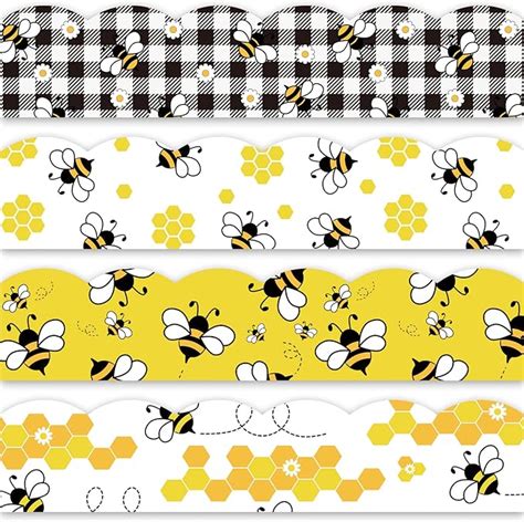 Amazon Whaline Pcs Bee Bulletin Board Borders Ft Yellow Black