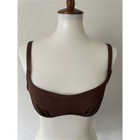 SKIMS Swim Skims Swim Bikini Top Sculpting Ruched Swimwear Cocoa