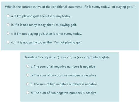 Solved What Is The Contrapositive Of The Conditional