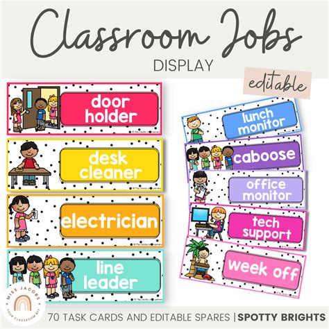 classroom jobs template editable  totally  printables