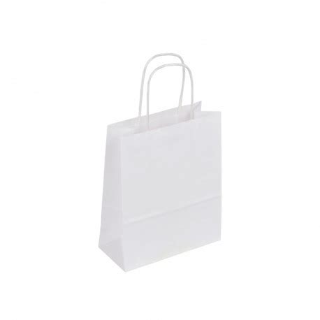 Sac Kraft Blanc Poign Es Torsad Es Carton Service