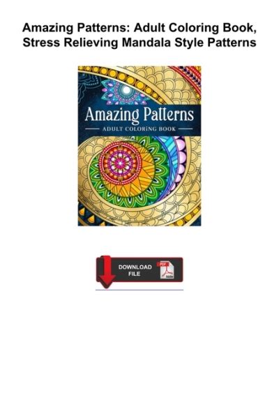 [pdf] ️download⚡️ Amazing Patterns Adult Coloring Book Stress