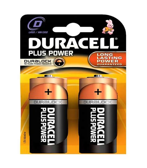 DURACELL PLUS POWER PILA ALCALINA D LR20 BLISTER 2