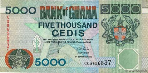 5000 Cedis Ghana 2002 P34h B790619 Billets