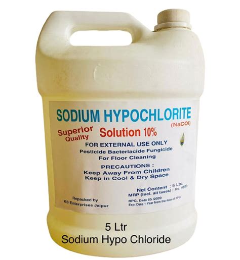 5 Litre Sodium Hypochlorite At Rs 100can Sodium Hypochlorite In Jaipur Id 23784470691