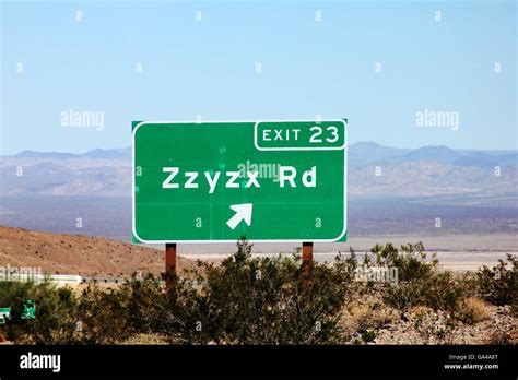 Zzyzx road sign hi-res stock photography and images - Alamy