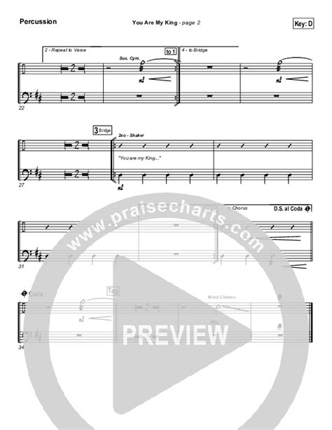 You Are My King Amazing Love Percussion Sheet Music Pdf Christy Nockels Praisecharts