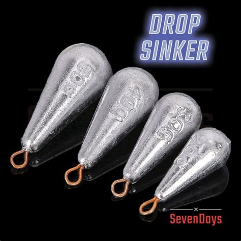 5 PCS Drop Lead Sinker 10g 200g Batu Ladung Timah Pancing Fishing