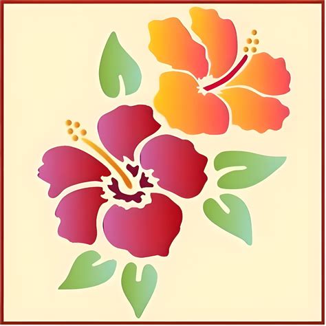 Hibiscus Stencil 4 5 X 5 5 Tropical Hawaiian Flower Reusable Mylar