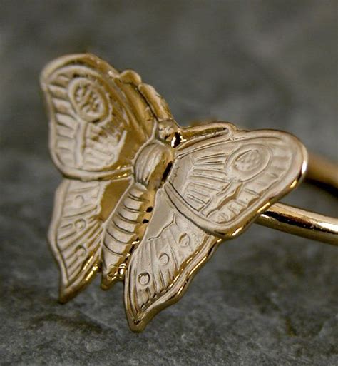 Gentle Gold Butterfly Ring Ooak Beautiful Hand Made Gold Butterfly