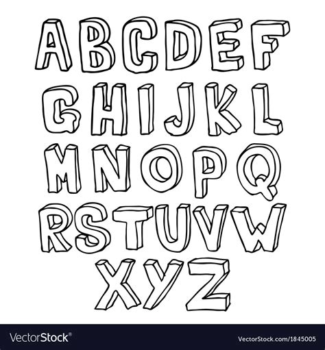 Hand Drawn D Alphabet Royalty Free Vector Image