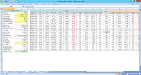 Option Chain built with Excel – Howutrade