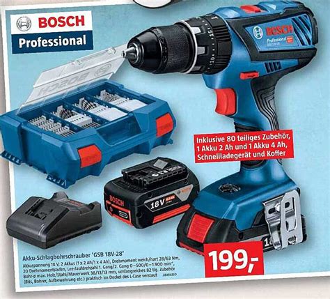 Bosch Professional Akku Schlagbohrschrauber „gsb 18v 28” Angebot Bei