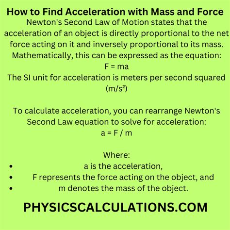 How To Find Acceleration With Mass And Force