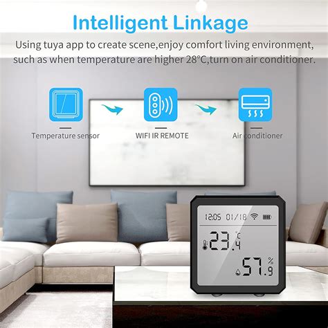 Monitor De Humedad De Temperatura Wifi Term Metro Higr Metro Digital