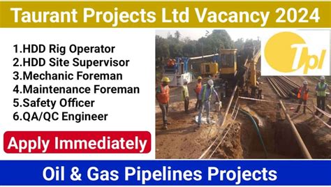 Taurant Projects Ltd Hiring 2024 Hiring For Multiple Positions Oil