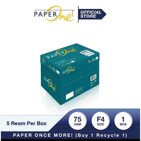 Jual Paper One Kertas Hvs F4 75 Gram Box Isi 5 Rim Shopee Indonesia