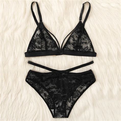 Sexy Lace Lingerie Set With Underwire Bow Decoration Gathered Women