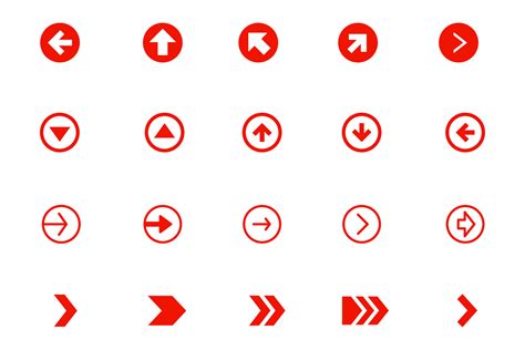 Red Arrow Icon Set Design Element Vector Icon Of Arrow