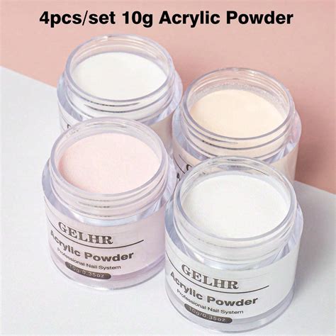 GELHR Acrylic Nail Powder Set Colors Clear Nude Pink White Acrylic