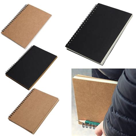 Reeves Retro Spiral Bound Coil Sketch Book Blank Notebook Kraft