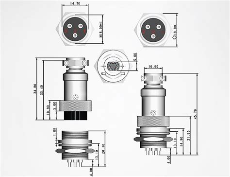 GX16 8 Pin Inline Connector Kit Micro Robotics