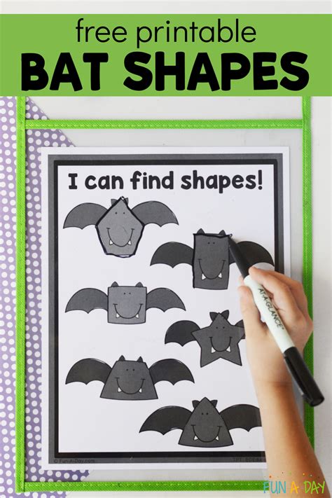 bat shape mats  printable fun  day