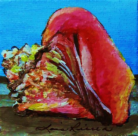 Mini Conch Shell Painting By Lois Rivera