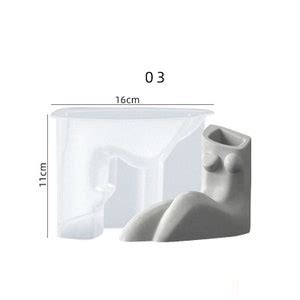 3D Body Shape Flower Pot Silicone Mold Bust Nude Torso Concrete Flowerpot Silicone Mold For