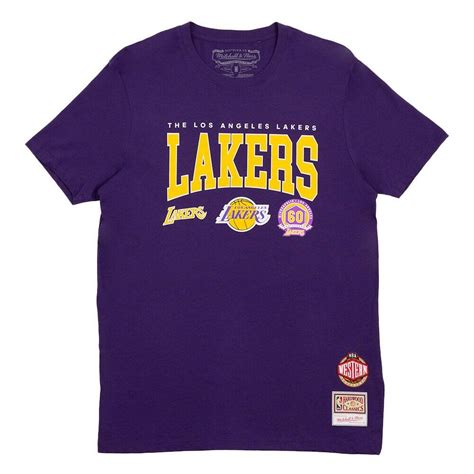 Koszulka Mitchell And Ness Los Angeles Lakers Champ Stack Tee Purple