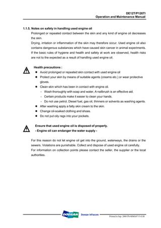 Daewoo Doosan P126ti Operation And Maintenance Manual Pdf