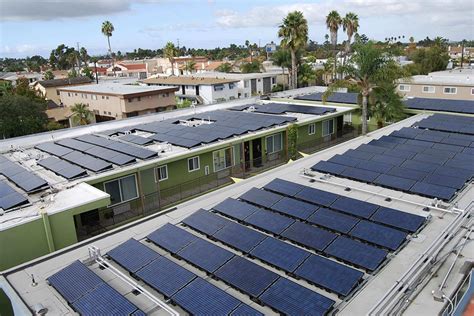 Solar Panels On Roof Of Building