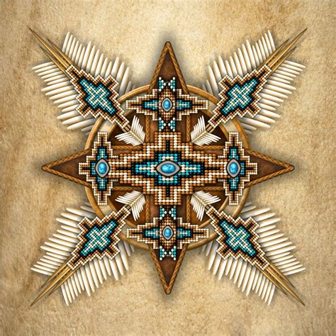 Native American Bead Cross Mandala Naumaddic Arts Digital Art And Ai