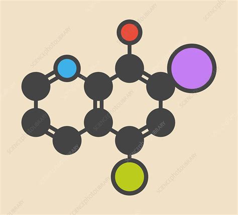 Clioquinol Antifunal Drug Molecule Stock Image F013 0275 Science