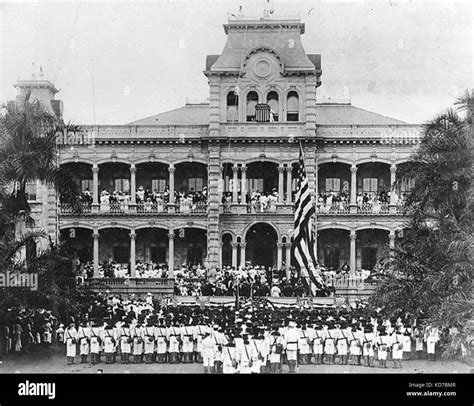 Ceremonies During The Annexation Of The Republic Of Hawaii 1898 Stock