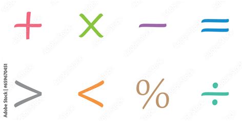basic math symbols  kids mathematical operations symbols