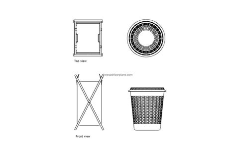 Cesto Para La Ropa Sucia Dibujos Cad Gratuitos