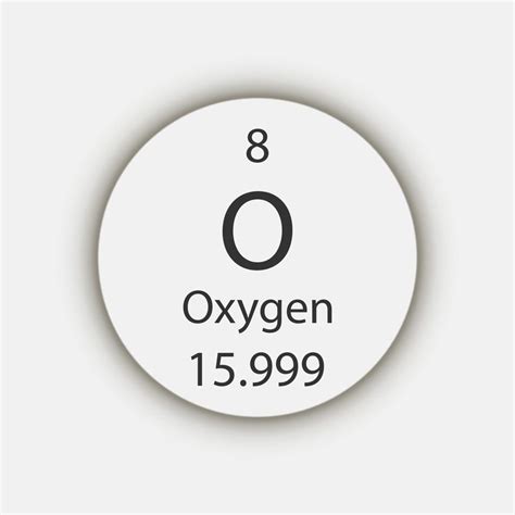 Oxygen Symbol Chemical Element Of The Periodic Table Vector